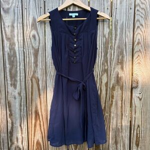 She + Sky Navy Buttoned Mini Dress